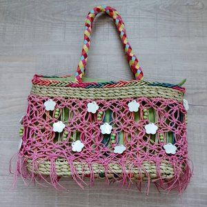 NWOT Boho Small Beach Shoulder Bag Purse Tote Zip Closure